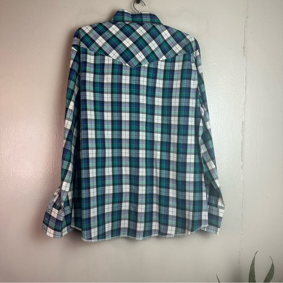 Wrangler Men’s Western Performance Pearl Snap Long Sleeve Button Down Shirt Sz L - Picture 3 of 5